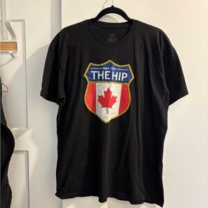 The Hip Shield Graphic Tee - Black with Red & White Maple
